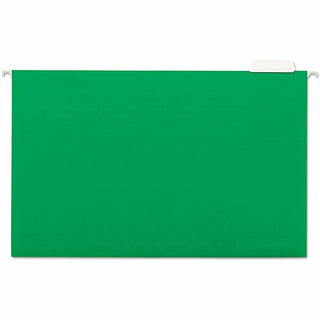 Deluxe Bright Color Hanging File Folders, Legal Size, 1/5-Cut Tabs, Bright Green, 25/Box