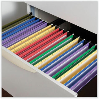 Deluxe Bright Color Hanging File Folders, Legal Size, 1/5-Cut Tabs, Bright Green, 25/Box