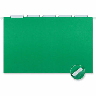 Deluxe Bright Color Hanging File Folders, Legal Size, 1/5-Cut Tabs, Bright Green, 25/Box