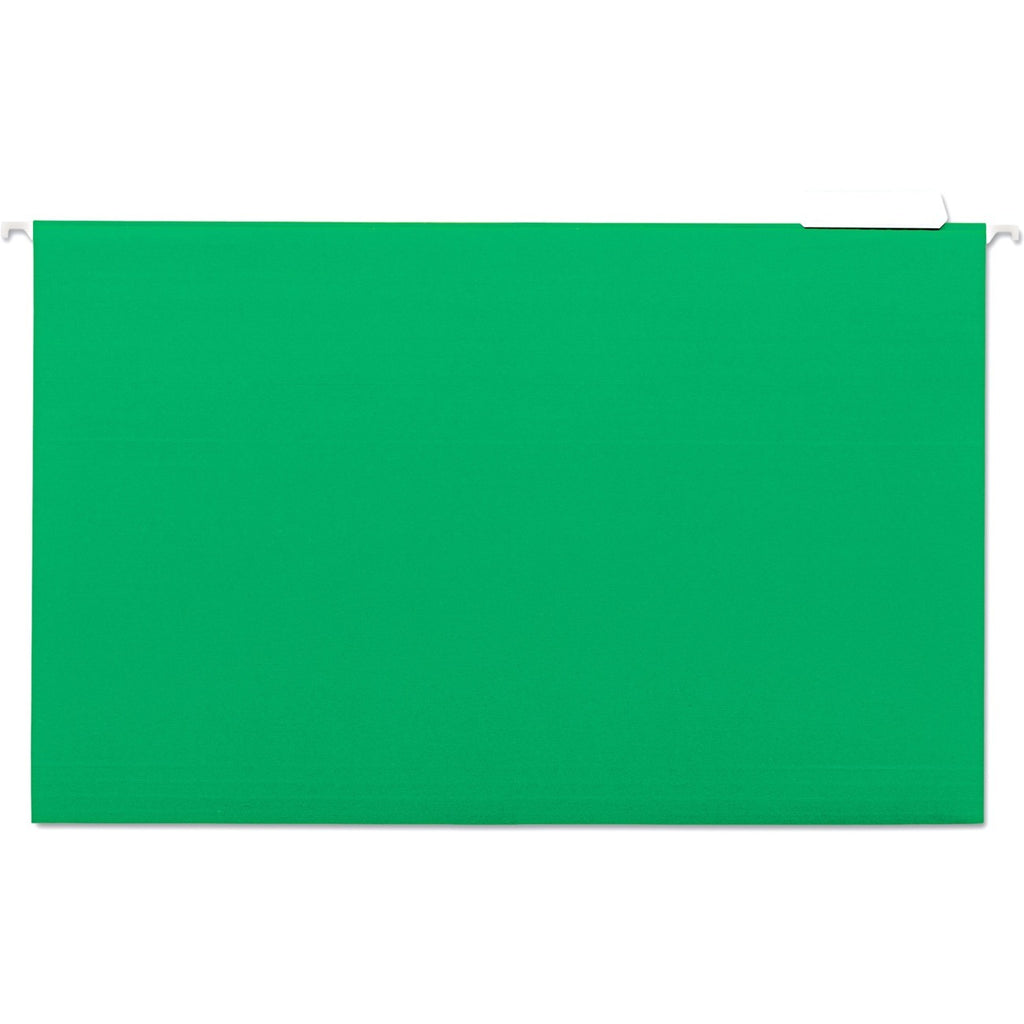 Deluxe Bright Color Hanging File Folders, Legal Size, 1/5-Cut Tabs, Bright Green, 25/Box