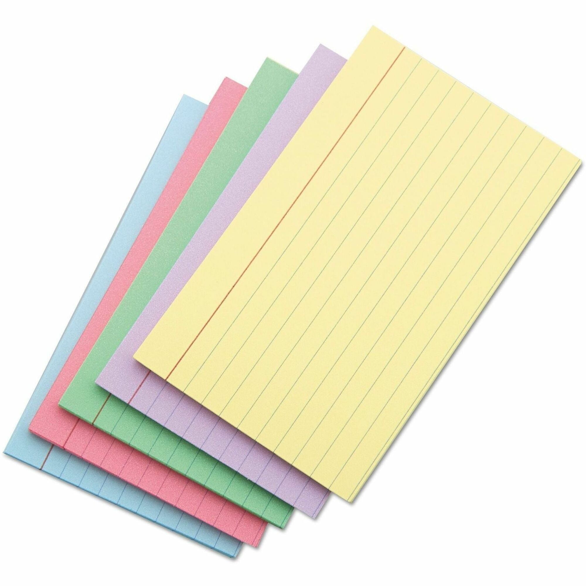 Index Cards, Ruled, 5 x 8, Assorted, 100/Pack