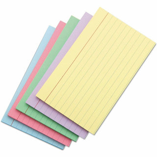 Index Cards, Ruled, 5 x 8, Assorted, 100/Pack