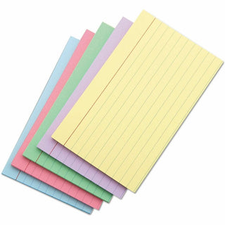 Index Cards, Ruled, 5 x 8, Assorted, 100/Pack