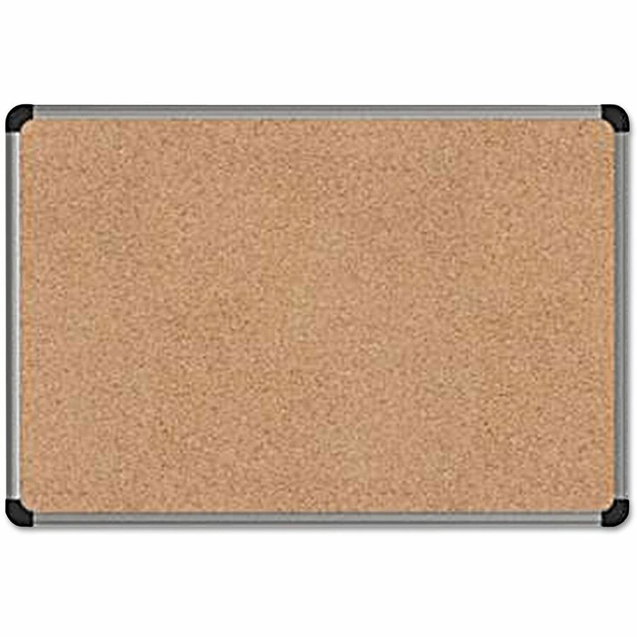 Cork Board with Aluminum Frame, 36 x 24, Tan Surface