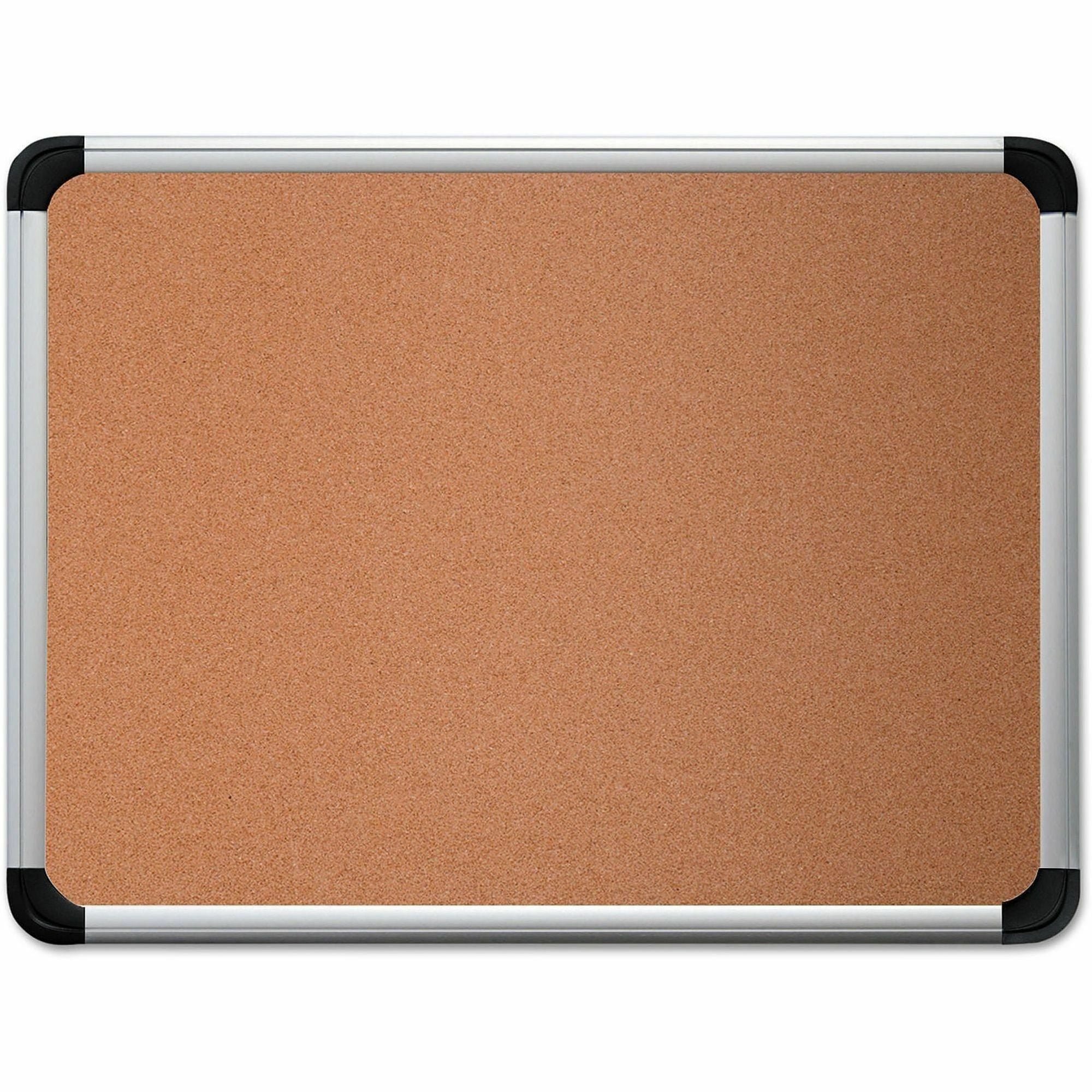 Cork Board with Aluminum Frame, 36 x 24, Tan Surface