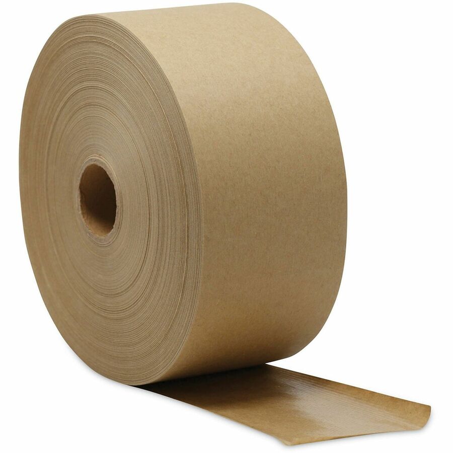 Gummed Kraft Sealing Tape, 3" Core, 3" x 600 ft, Brown, 10/Carton