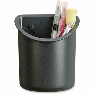 Recycled Plastic Cubicle Pencil Cup, 4.25 x 2.5 x 5, Wall Mount, Charcoal