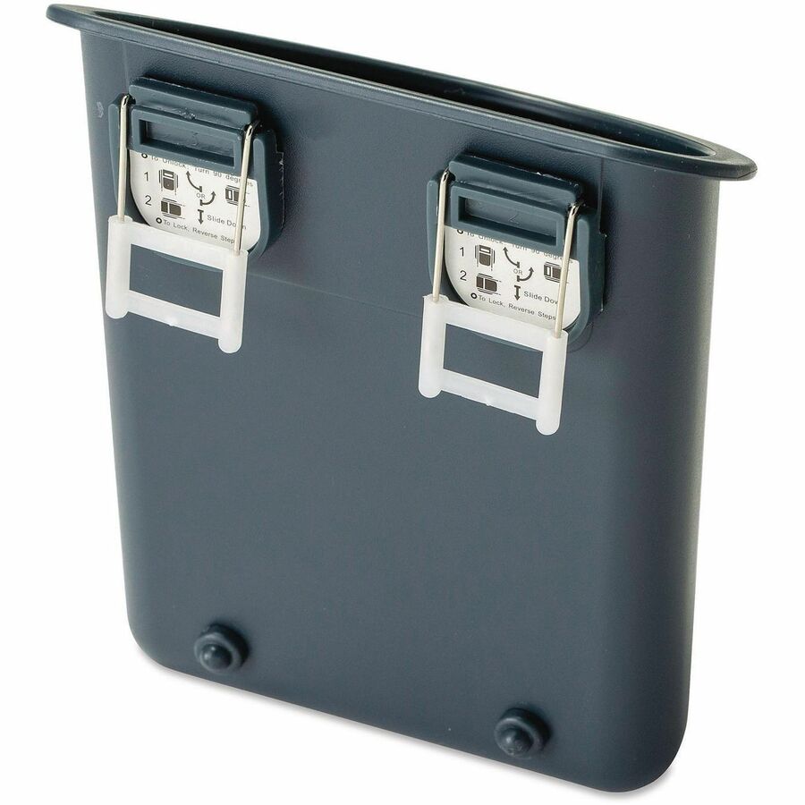 Recycled Plastic Cubicle Pencil Cup, 4.25 x 2.5 x 5, Wall Mount, Charcoal