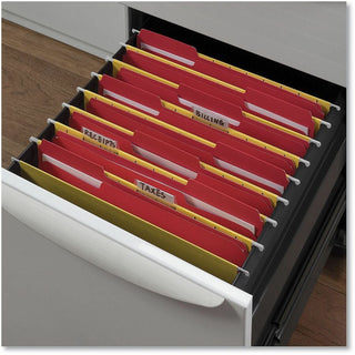 Deluxe Reinforced Top Tab Fastener Folders, 0.75" Expansion, 2 Fasteners, Letter Size, Red Exterior, 50/Box