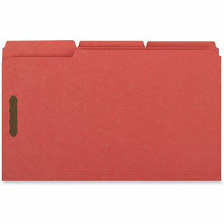 Deluxe Reinforced Top Tab Fastener Folders, 0.75" Expansion, 2 Fasteners, Legal Size, Red Exterior, 50/Box