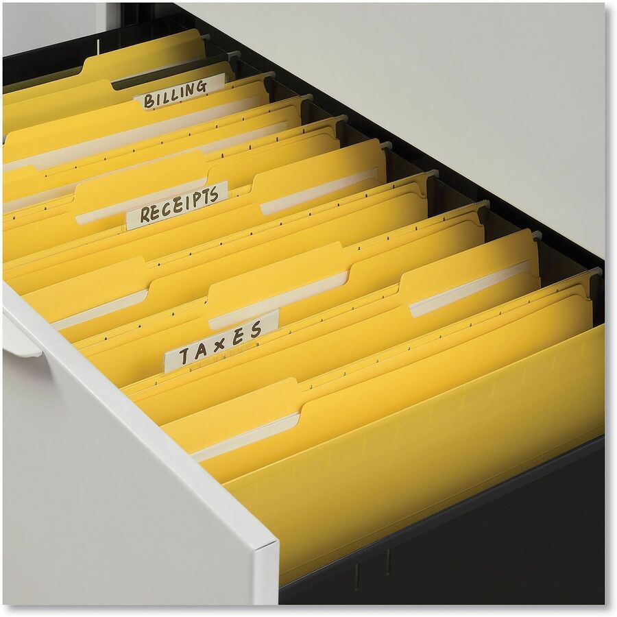 Deluxe Reinforced Top Tab Fastener Folders, 0.75" Expansion, 2 Fasteners, Legal Size, Yellow Exterior, 50/Box