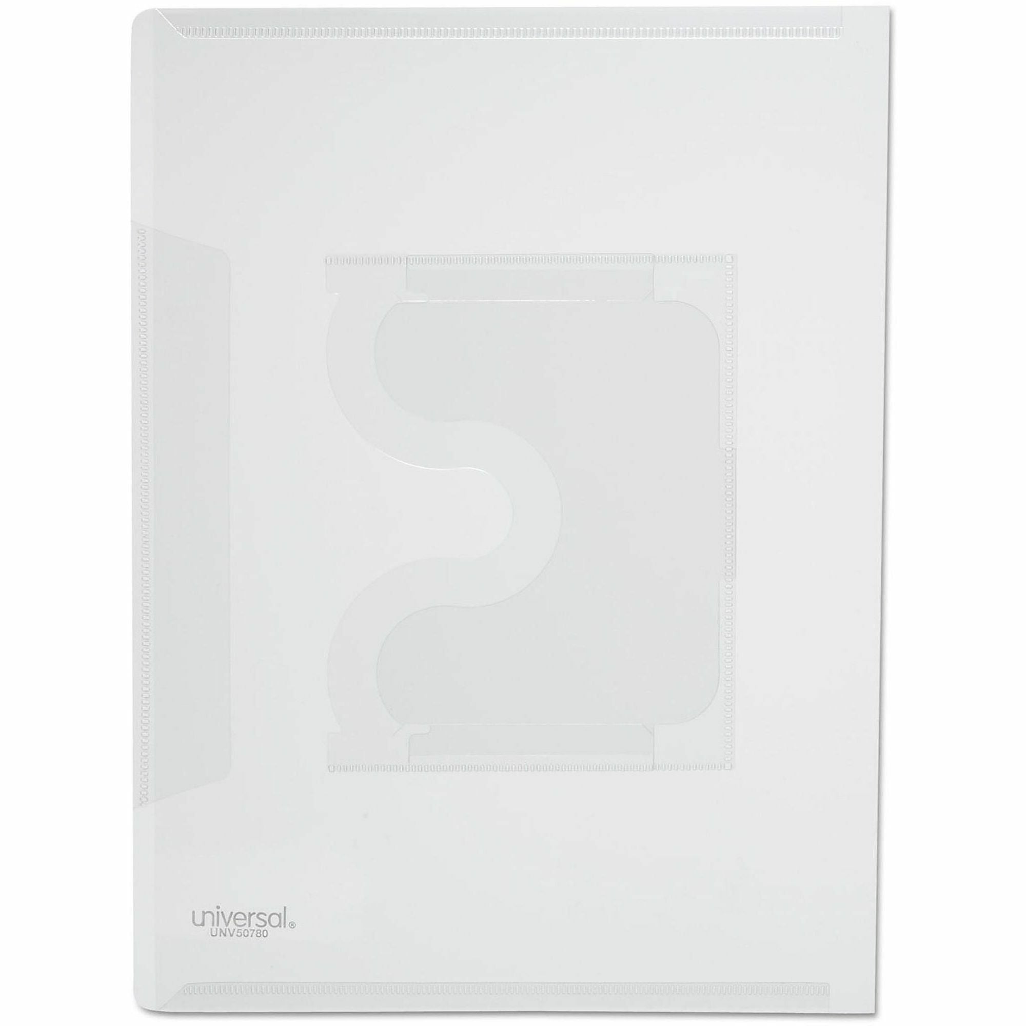 Transparent Deluxe Locking Project Files with CD-ROM Holder, Letter Size, Clear, 25/Pack