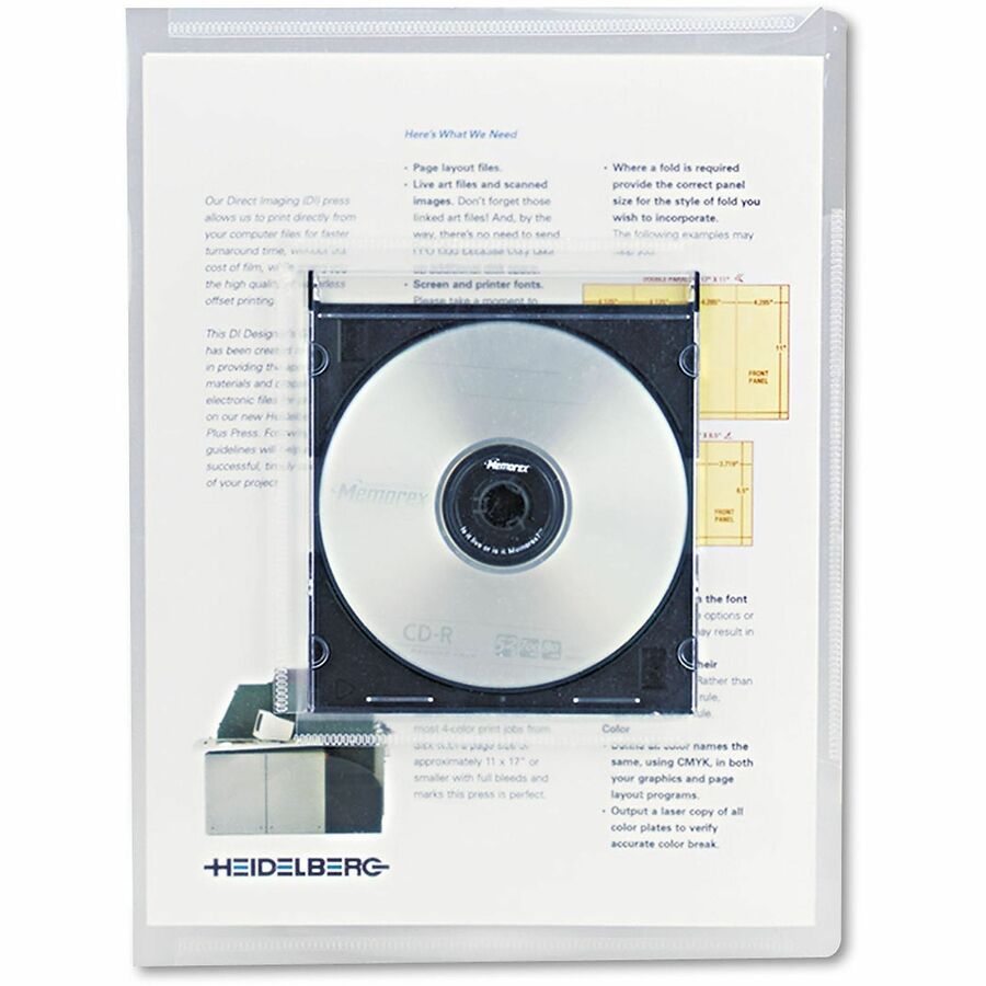 Transparent Deluxe Locking Project Files with CD-ROM Holder, Letter Size, Clear, 25/Pack