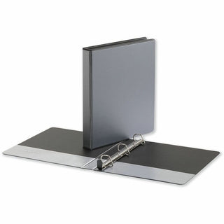 Deluxe Easy-to-Open D-Ring View Binder, 3 Rings, 1" Capacity, 11 x 8.5, Black