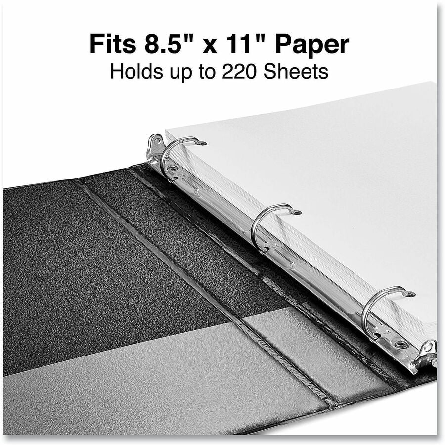 Slant D-Ring View Binder, 3 Rings, 1" Capacity, 11 x 8.5, Black