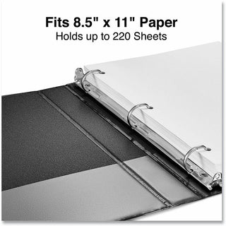 Slant D-Ring View Binder, 3 Rings, 1" Capacity, 11 x 8.5, Black