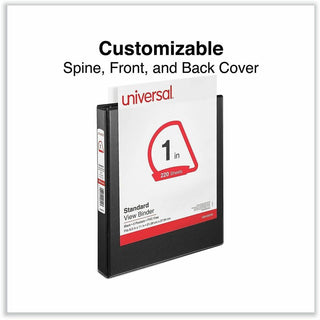 Slant D-Ring View Binder, 3 Rings, 1" Capacity, 11 x 8.5, Black
