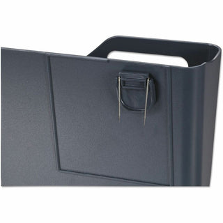 Recycled Plastic Cubicle Single File Pocket, Cubicle Pins Mount, 13.5 x 3 x 7, Charcoal