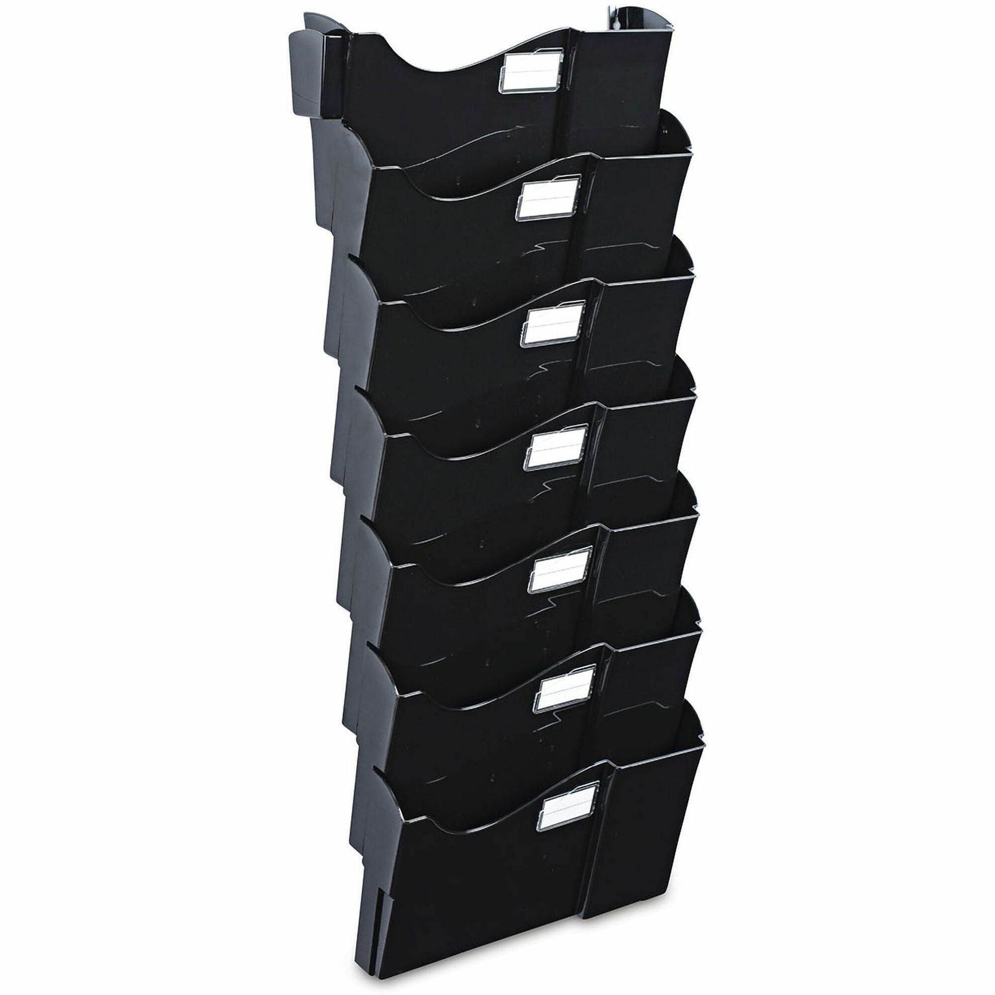 Grande Central Filing System, 7 Sections, Legal/Letter Size, Wall Mount, 16" x 4.75" x 38.25", Black, 7/Pack