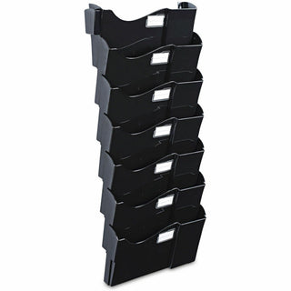 Grande Central Filing System, 7 Sections, Legal/Letter Size, Wall Mount, 16" x 4.75" x 38.25", Black, 7/Pack