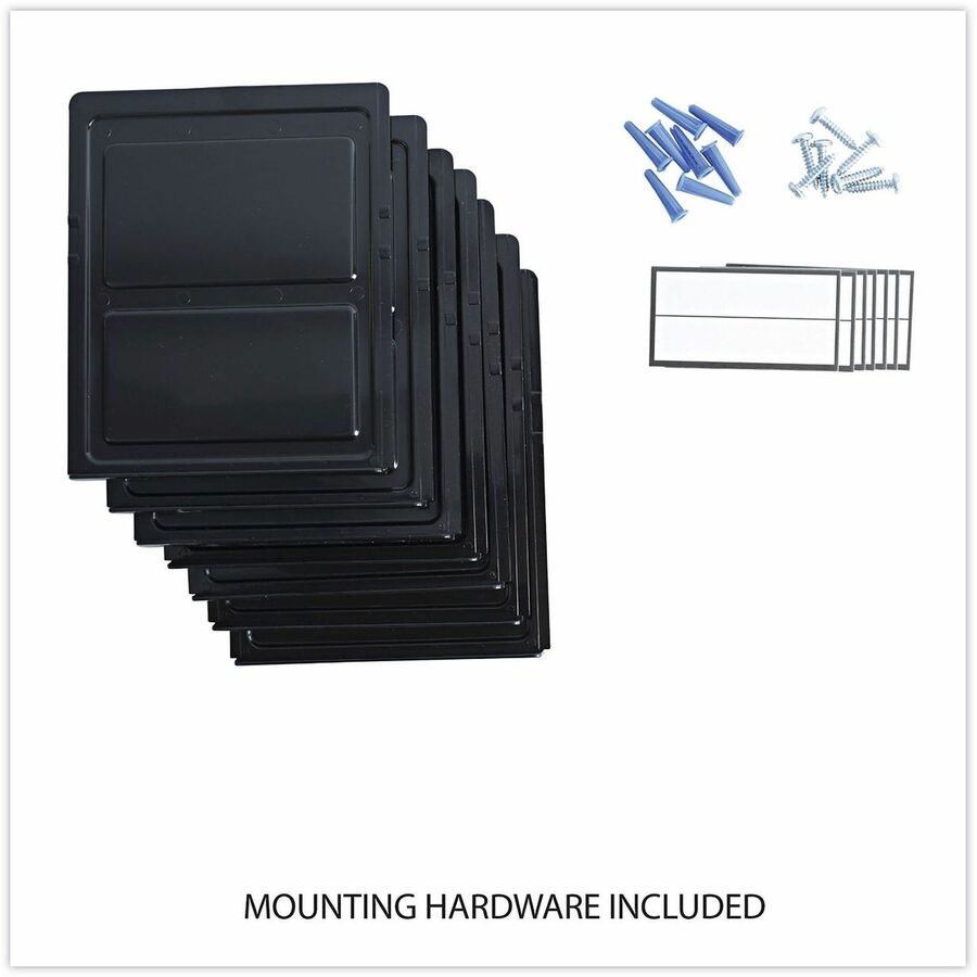 Grande Central Filing System, 7 Sections, Legal/Letter Size, Wall Mount, 16" x 4.75" x 38.25", Black, 7/Pack
