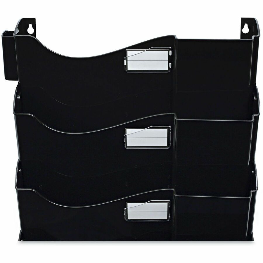 Grande Central Filing System, 7 Sections, Legal/Letter Size, Wall Mount, 16" x 4.75" x 38.25", Black, 7/Pack