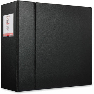 Deluxe Non-View D-Ring Binder with Label Holder, 3 Rings, 5" Capacity, 11 x 8.5, Black