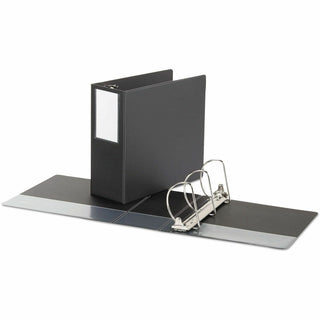 Deluxe Non-View D-Ring Binder with Label Holder, 3 Rings, 5" Capacity, 11 x 8.5, Black