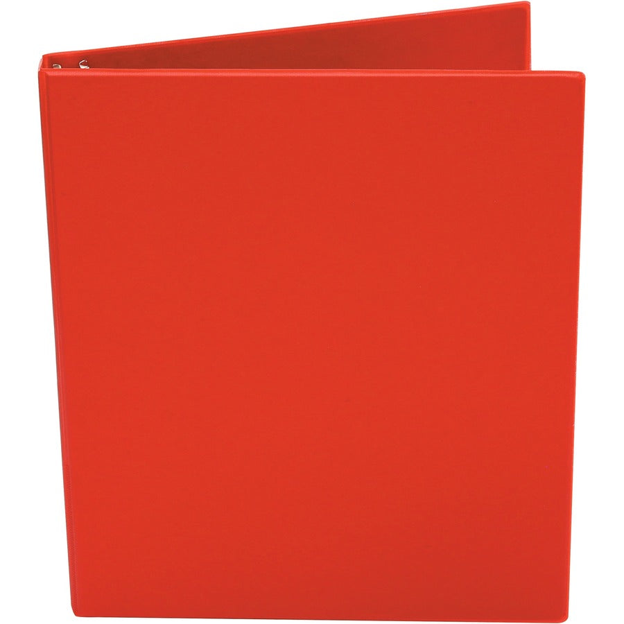 Economy Non-View Round Ring Binder, 3 Rings, 0.5" Capacity, 11 x 8.5, Red