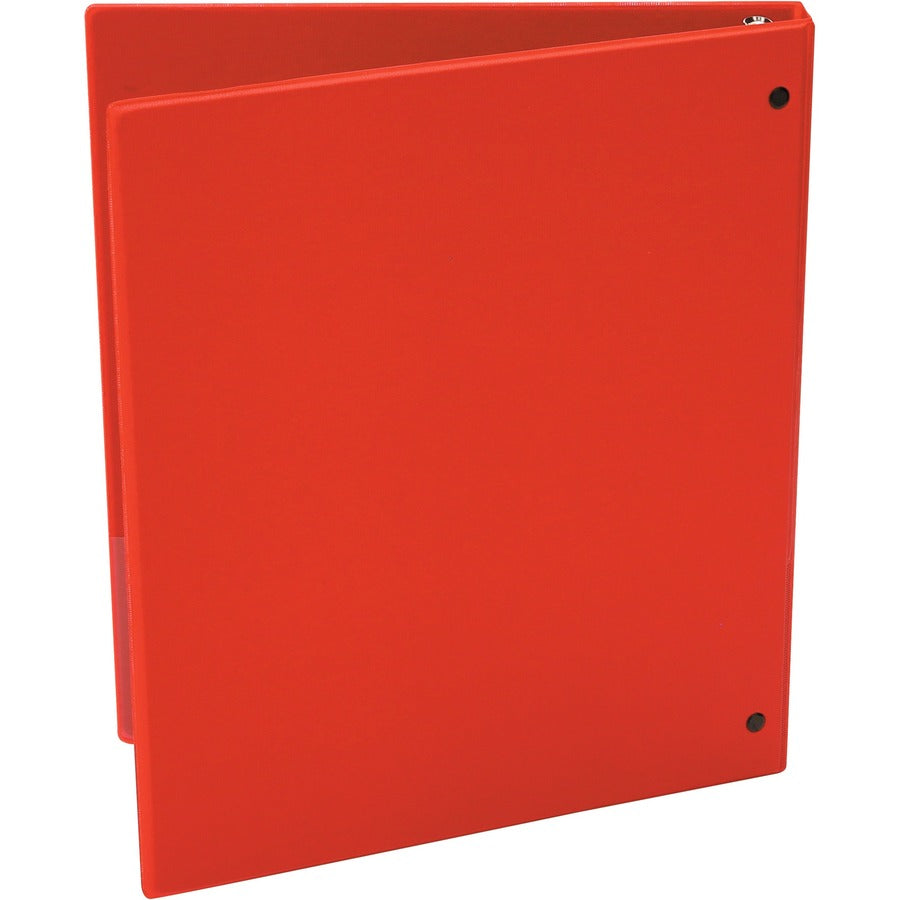 Economy Non-View Round Ring Binder, 3 Rings, 0.5" Capacity, 11 x 8.5, Red
