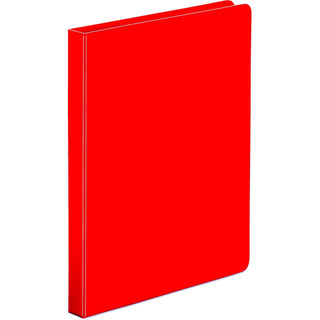 Economy Non-View Round Ring Binder, 3 Rings, 0.5" Capacity, 11 x 8.5, Red