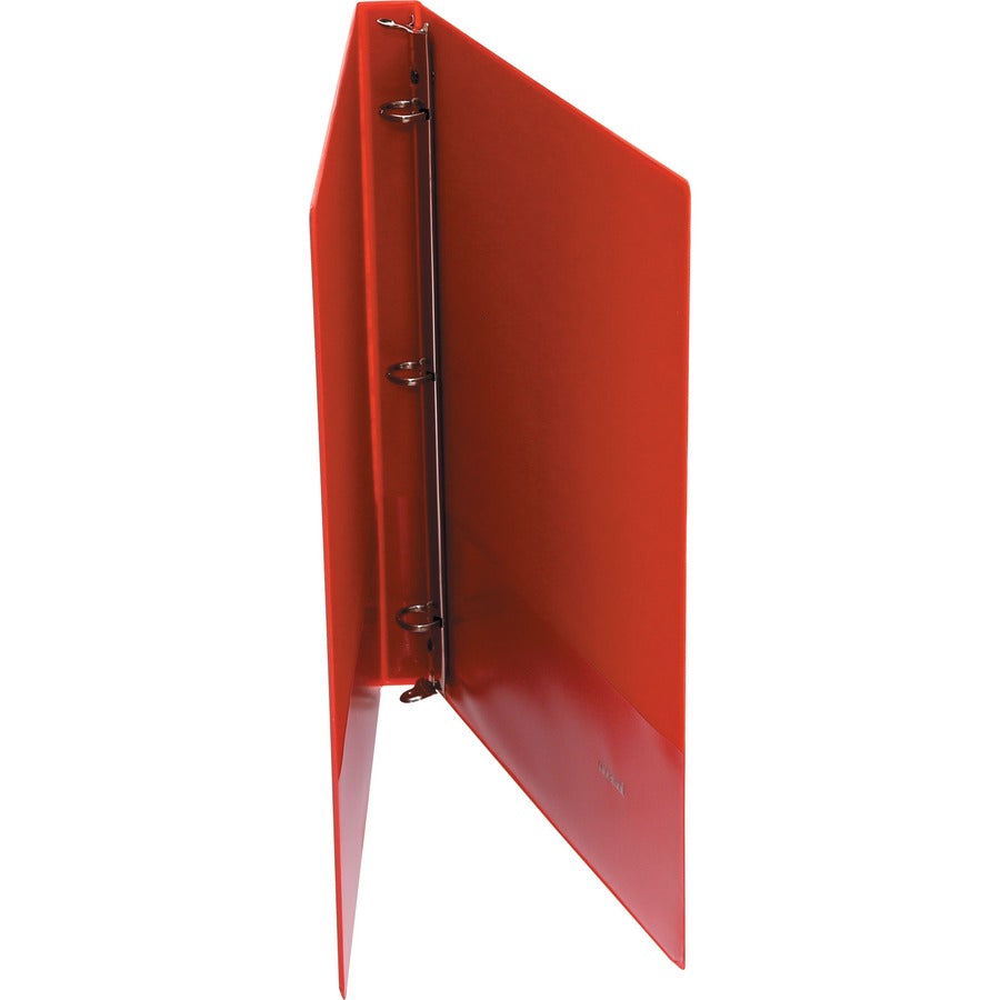 Economy Non-View Round Ring Binder, 3 Rings, 0.5" Capacity, 11 x 8.5, Red