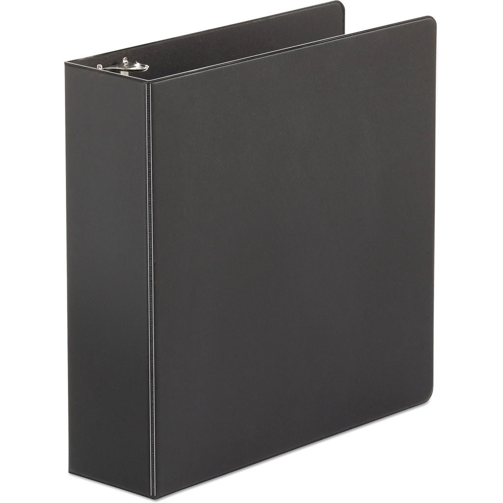 Economy Non-View Round Ring Binder, 3 Rings, 3" Capacity, 11 x 8.5, Black