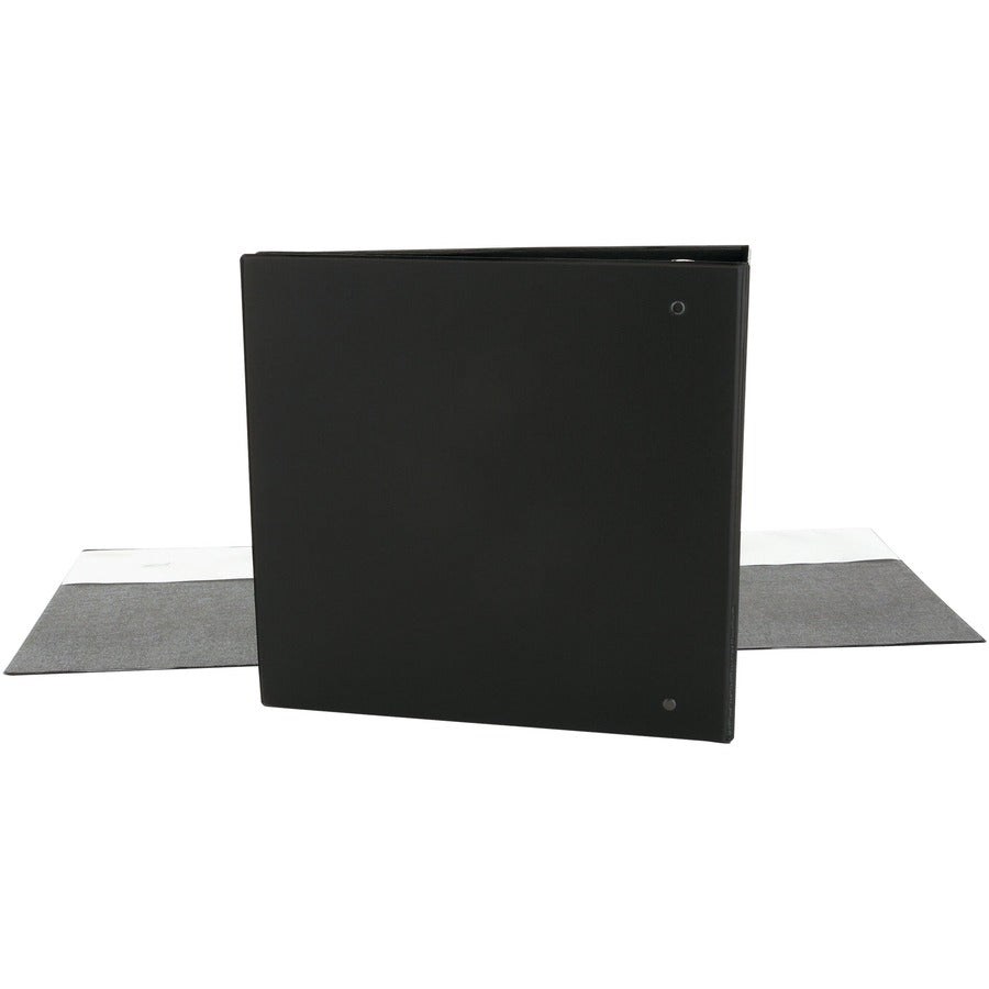 Economy Non-View Round Ring Binder, 3 Rings, 3" Capacity, 11 x 8.5, Black