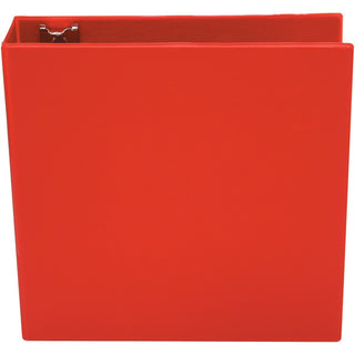 Economy Non-View Round Ring Binder, 3 Rings, 3" Capacity, 11 x 8.5, Red