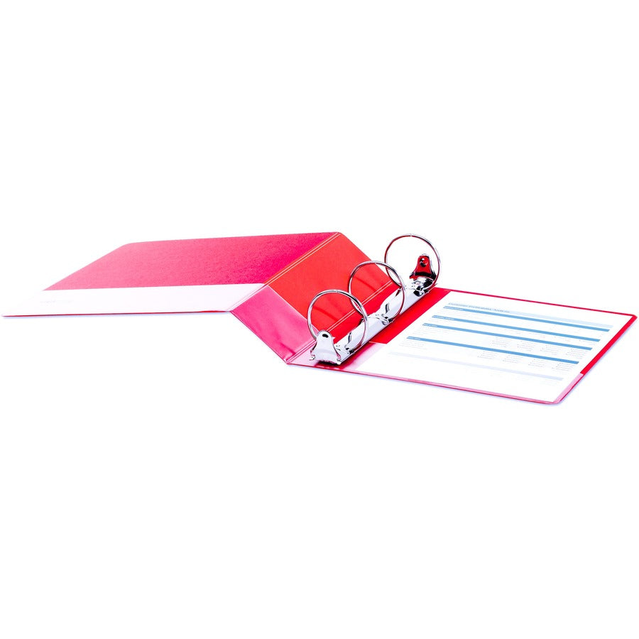 Economy Non-View Round Ring Binder, 3 Rings, 3" Capacity, 11 x 8.5, Red