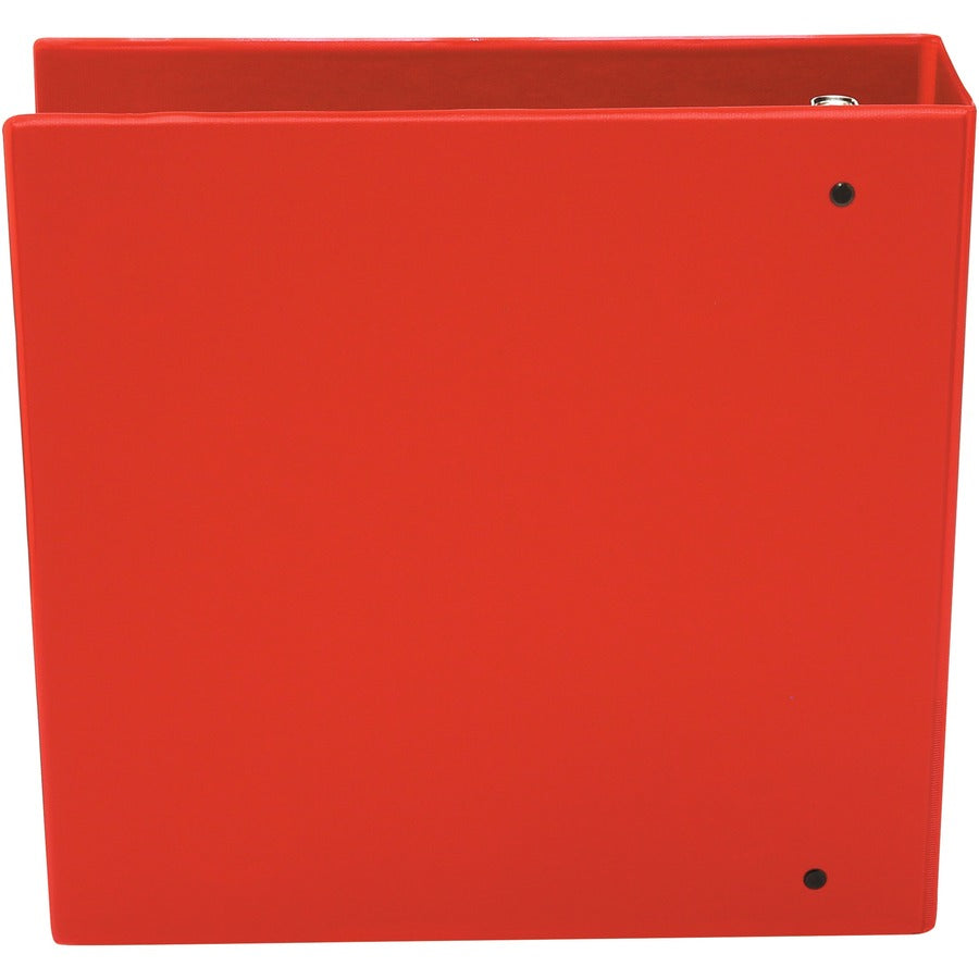 Economy Non-View Round Ring Binder, 3 Rings, 3" Capacity, 11 x 8.5, Red