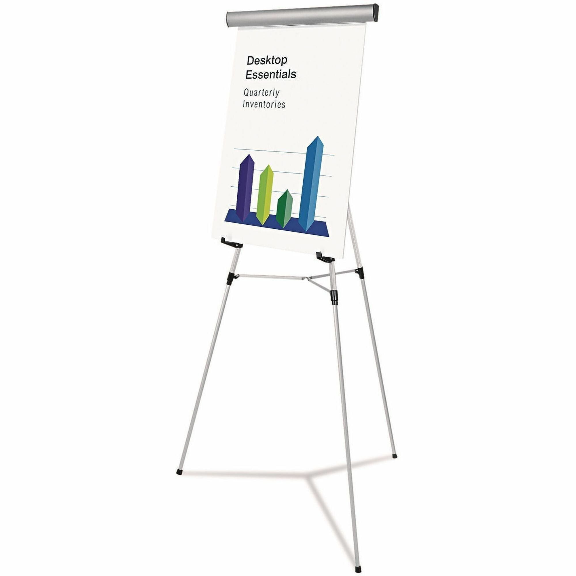 Heavy-Duty Adjustable Presentation Easel, 69" Maximum Height, Metal, Silver
