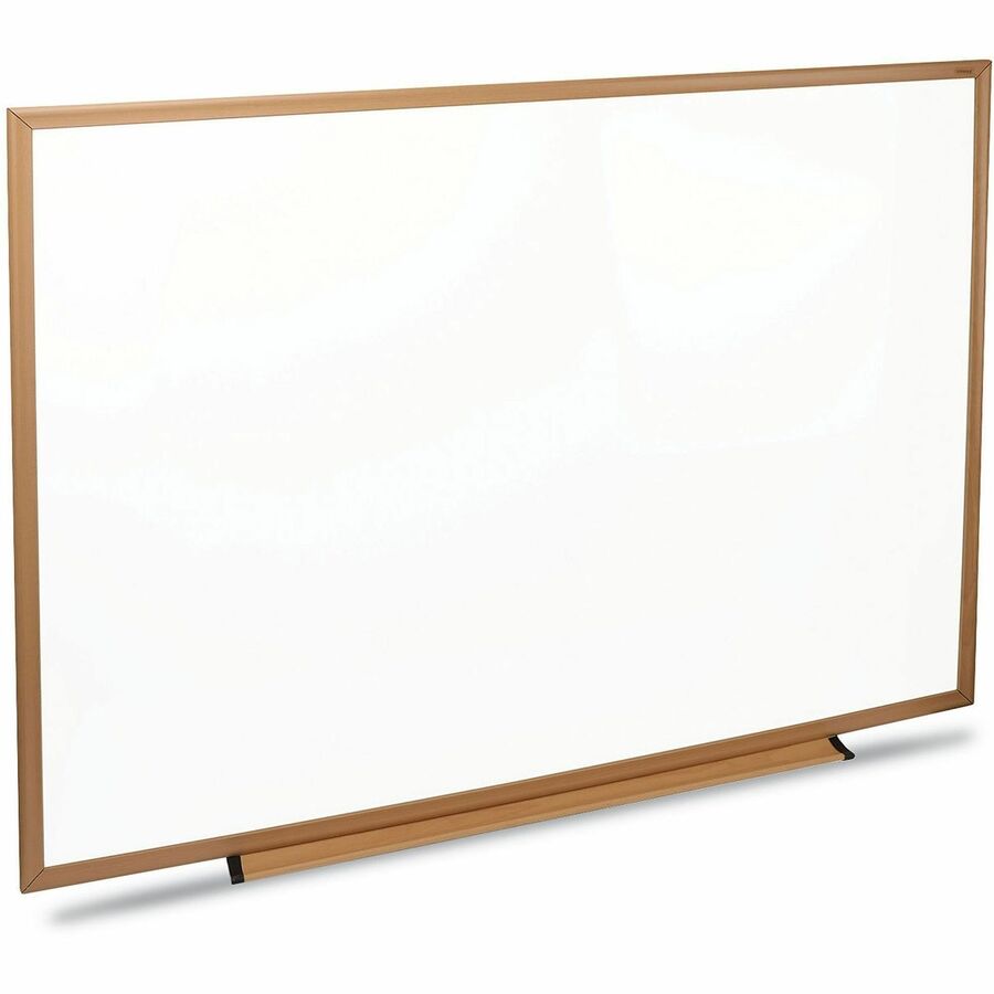 Deluxe Melamine Dry Erase Board, 48 x 36, Melamine White Surface, Oak Fiberboard Frame