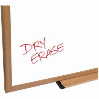 Deluxe Melamine Dry Erase Board, 48 x 36, Melamine White Surface, Oak Fiberboard Frame