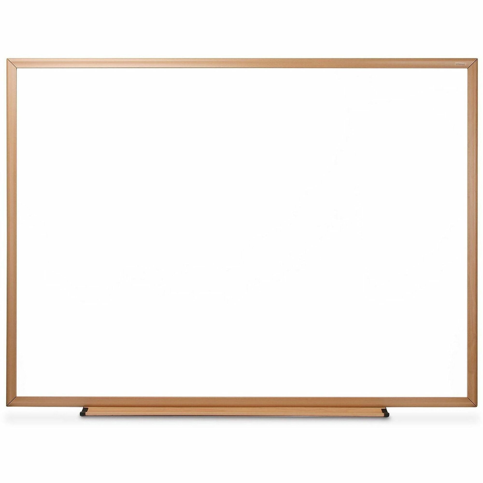 Deluxe Melamine Dry Erase Board, 48 x 36, Melamine White Surface, Oak Fiberboard Frame