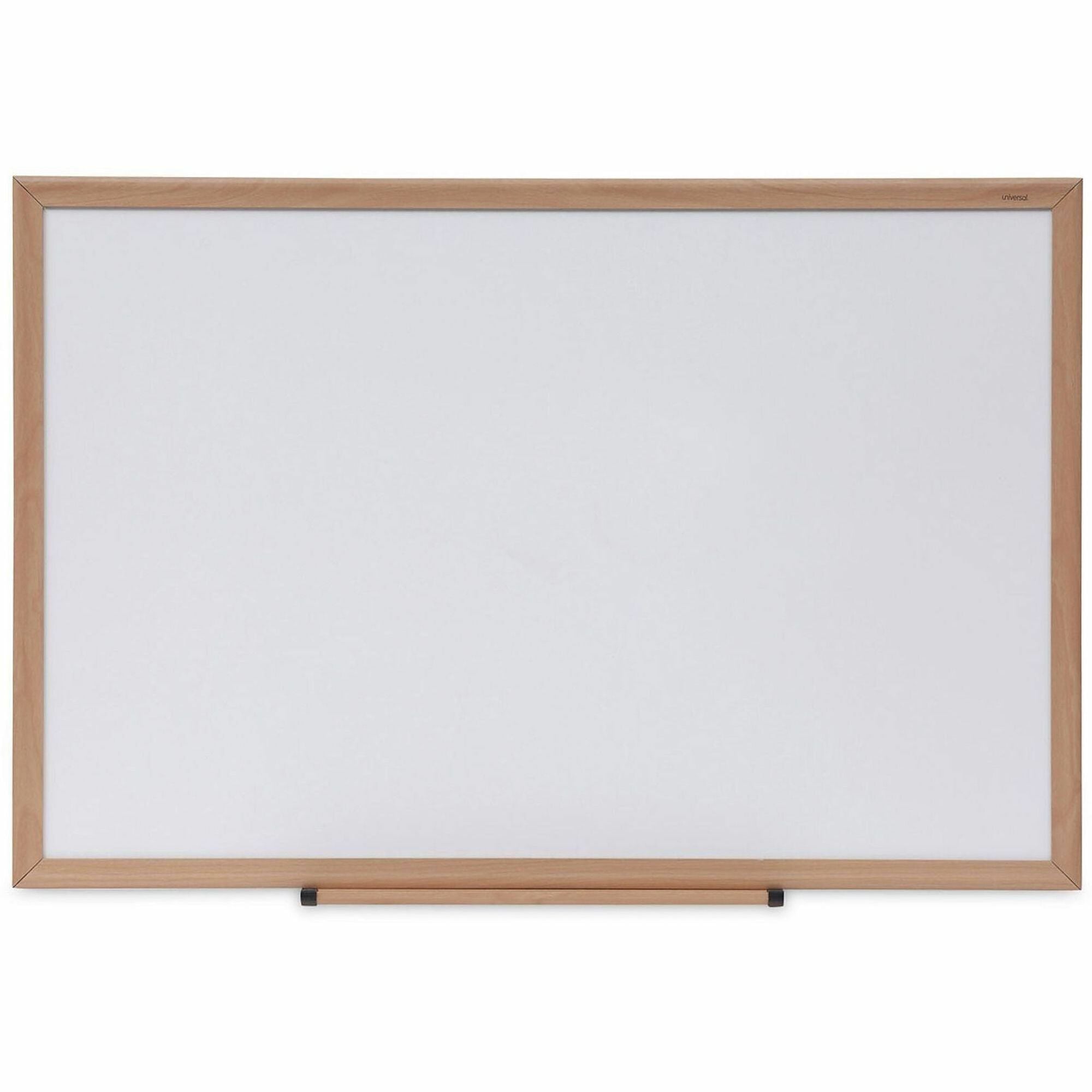 Deluxe Melamine Dry Erase Board, 36 x 24, Melamine White Surface, Oak Fiberboard Frame