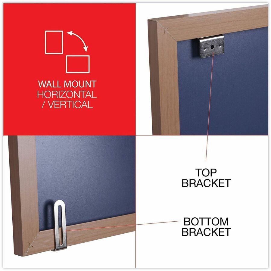 Deluxe Melamine Dry Erase Board, 36 x 24, Melamine White Surface, Oak Fiberboard Frame