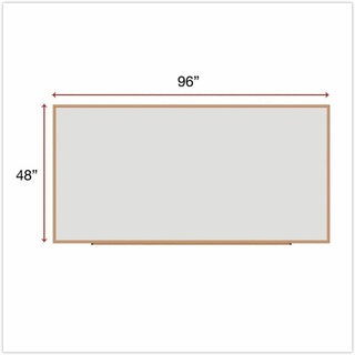 Deluxe Melamine Dry Erase Board, 96 x 48, Melamine White Surface, Oak Fiberboard Frame