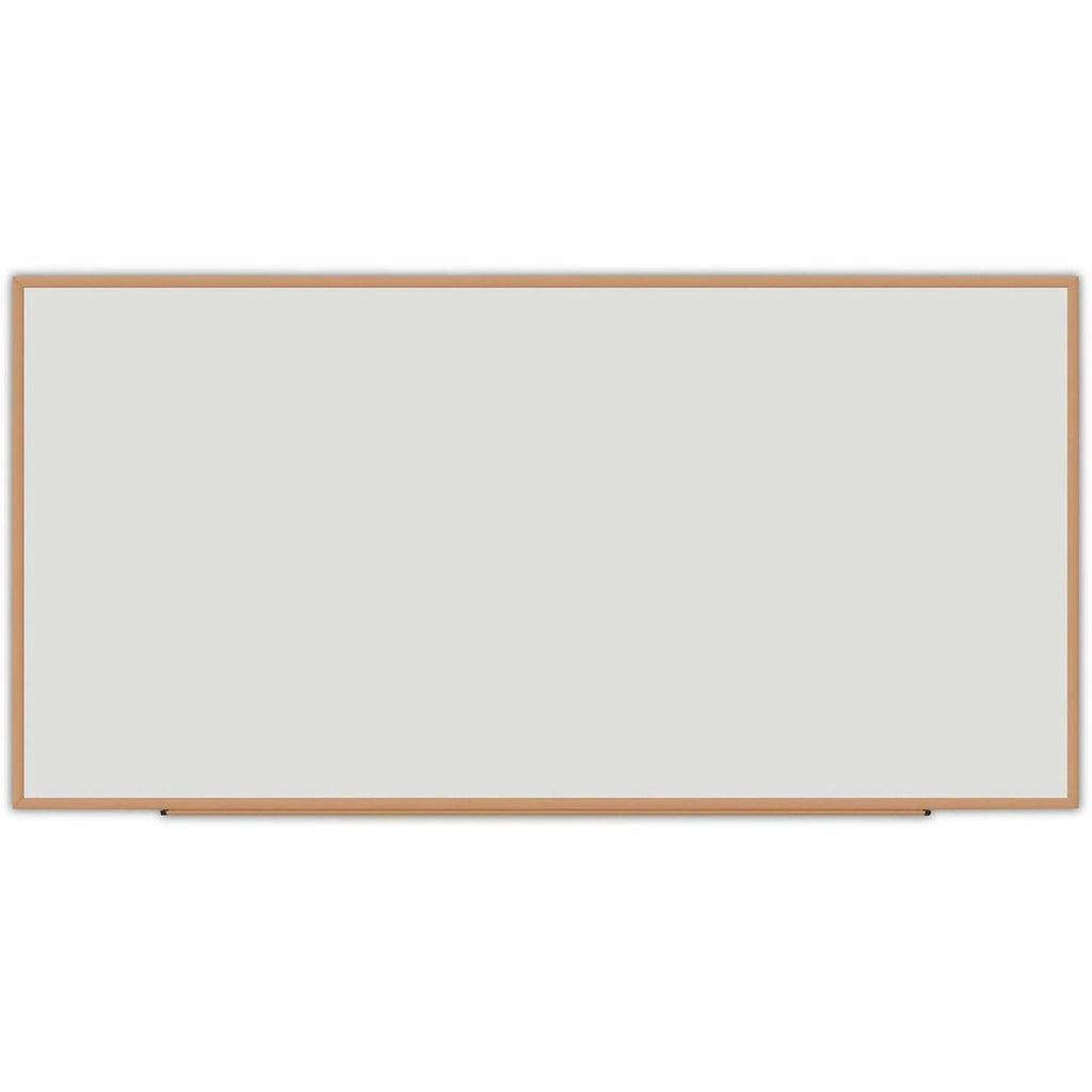 Deluxe Melamine Dry Erase Board, 96 x 48, Melamine White Surface, Oak Fiberboard Frame