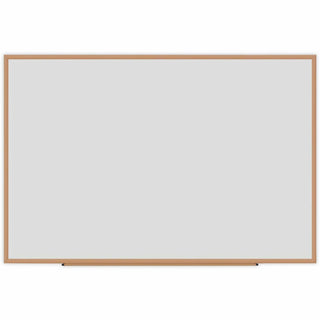 Deluxe Melamine Dry Erase Board, 72 x 48, Melamine White Surface, Oak Fiberboard Frame