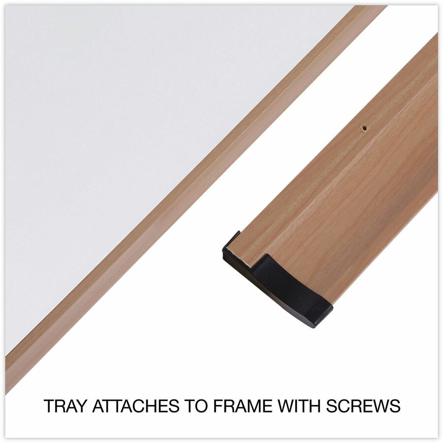 Deluxe Melamine Dry Erase Board, 72 x 48, Melamine White Surface, Oak Fiberboard Frame