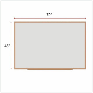 Deluxe Melamine Dry Erase Board, 72 x 48, Melamine White Surface, Oak Fiberboard Frame