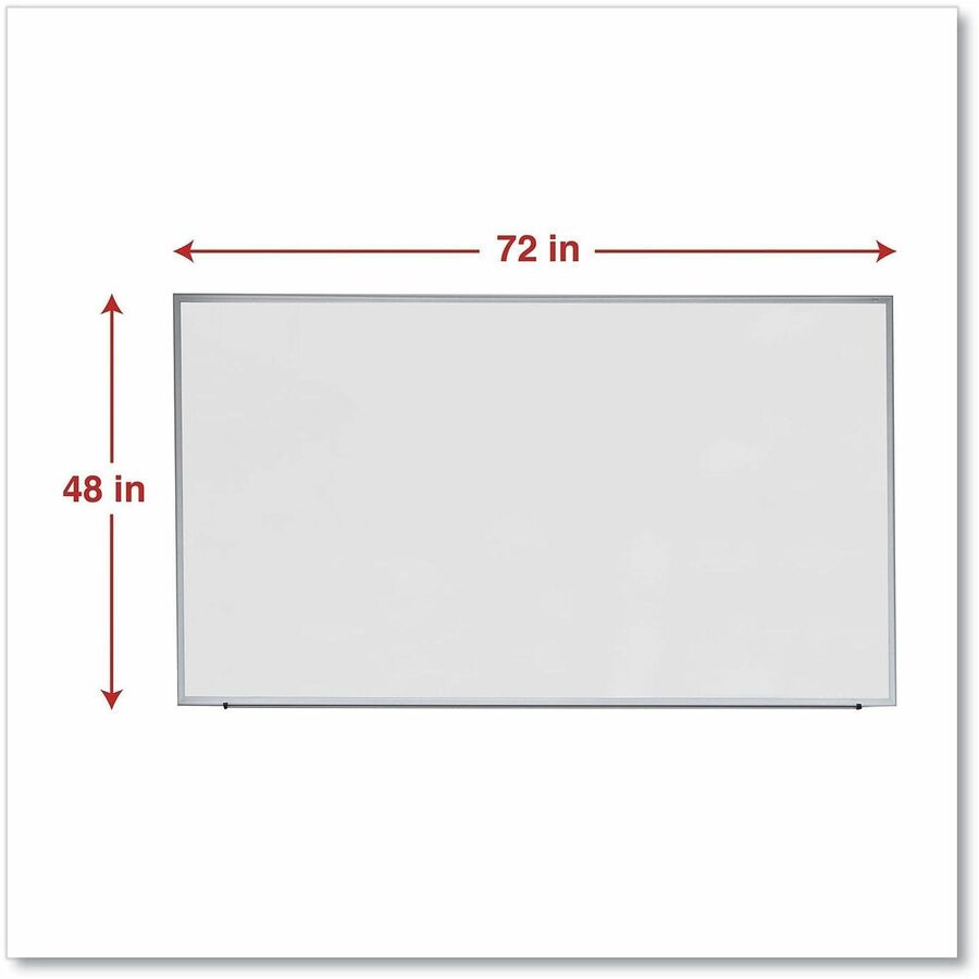 Deluxe Melamine Dry Erase Board, 72 x 48, Melamine White Surface, Silver Anodized Aluminum Frame