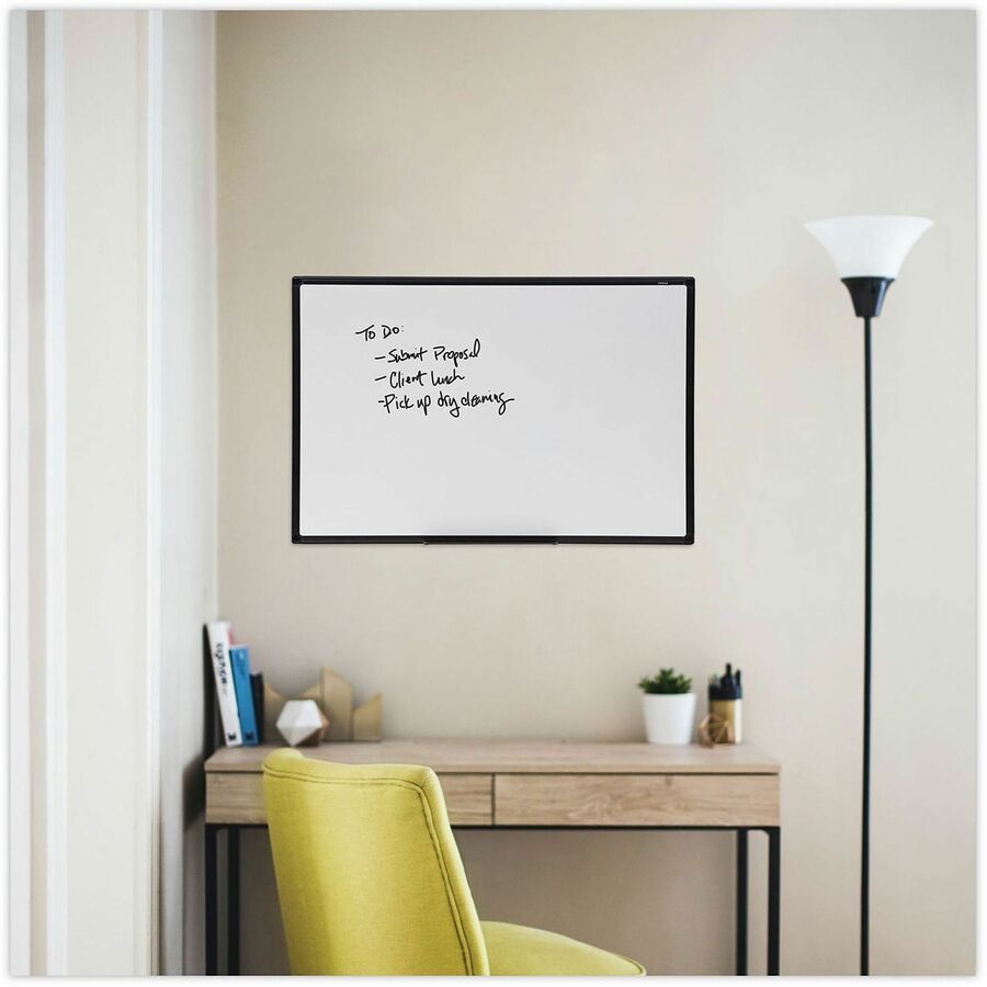 Design Series Deluxe Dry Erase Board, 36 x 24, White Surface, Black Anodized Aluminum Frame